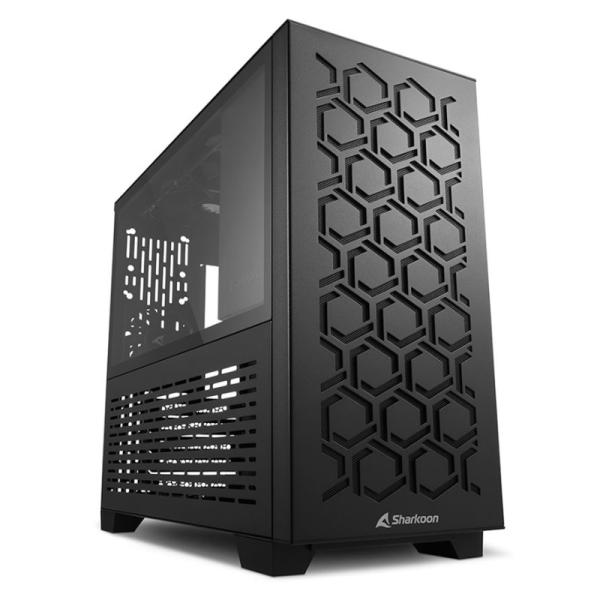 Case Sharkoon Mini Tower MS-Y1000 1 Ventilador de 80MM y 3 de 120MM con Vidrio Lateral y Malla Frontal – Negro
