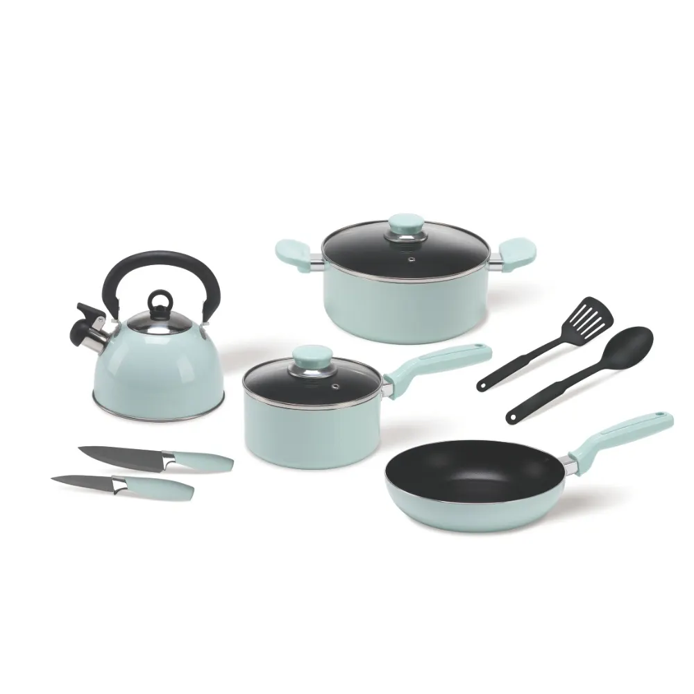 Batería de cocina Quattro Aluminio Celeste 10 piezas QTTCWA014