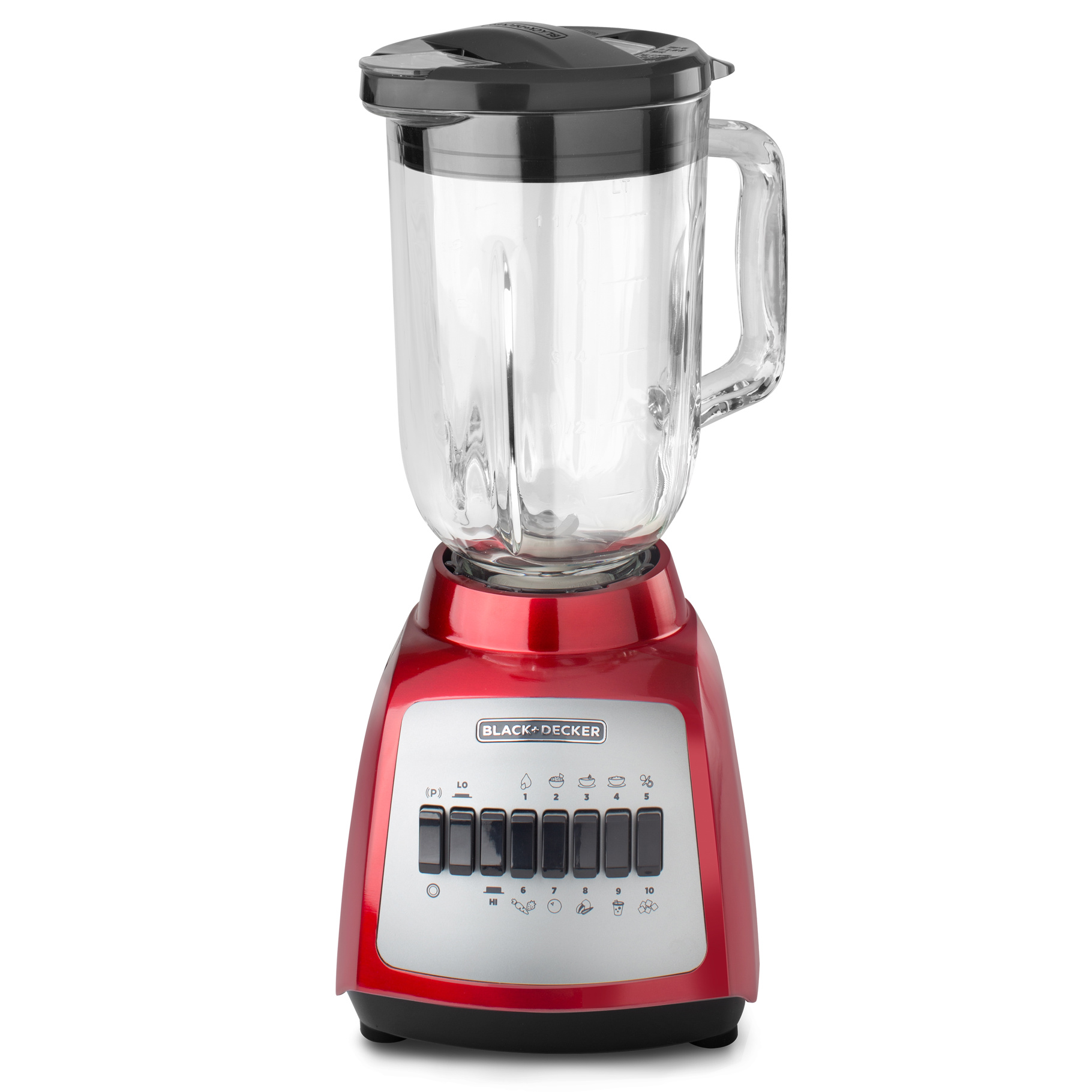 Black + Decker licuadora 10 veloc 550w vidrio 1.25L roja – BLBD210GSR