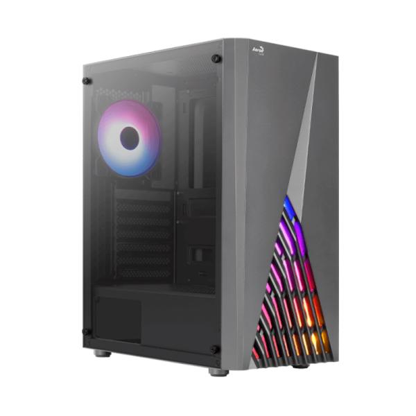Case Aerocool Gaming RGB Mid Tower Delta G-BK-V2 Ventiladores 4 de 120MM con Vidrio Lateral – Negro