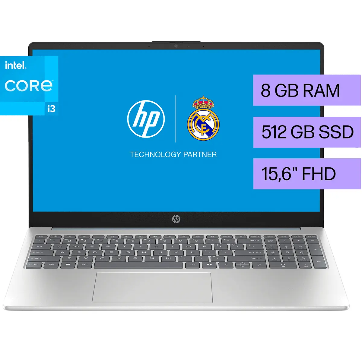 Laptop HP 15 FD0231LA Intel Core i3 N305 8 GB RAM 512 GB SSD Windows 11 15" (38.1 cm)