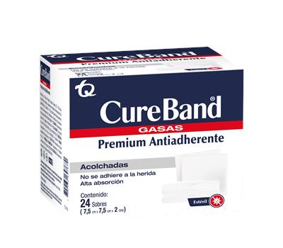 CUREBAND GASA ANTIADHERENTE ESTÉRIL 48 UNIDADES 7.5cm x 7.5cm