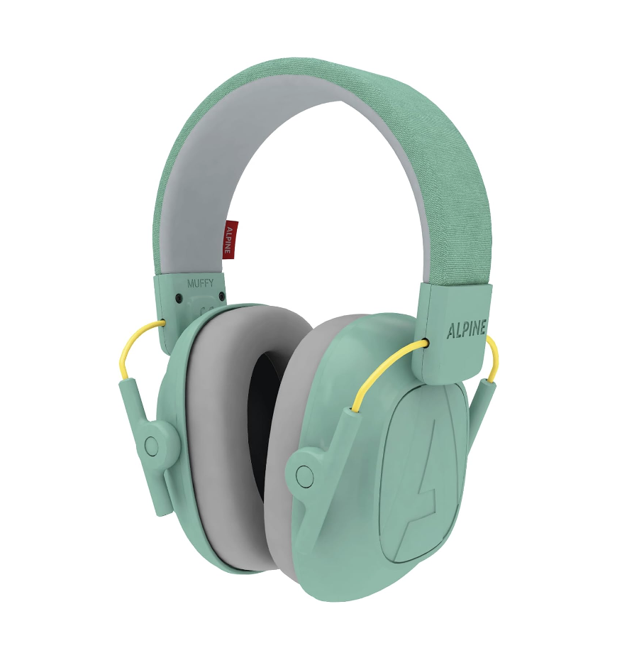 Alpine Muffy Kids – Auriculares con cancelación de ruido para niños, certificado CE y ANSI, 25 dB, ayuda sensorial y de concentración, verde