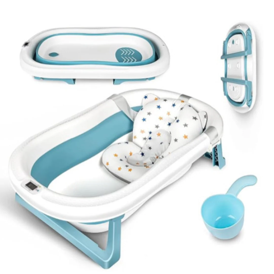 Bañera plegable – Con cojín flotante y jarrita