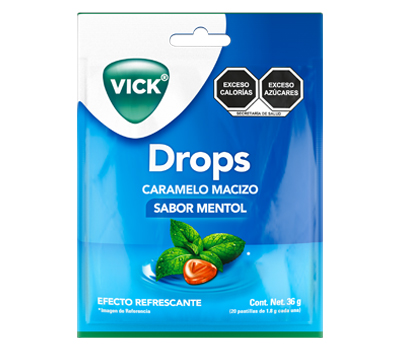 Vick Drops Pastillas sabor Menta con Efecto Refrescante Contiene 20 unidades