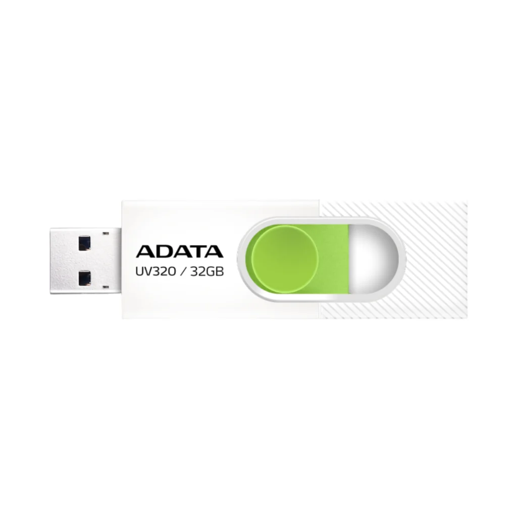 Memoria USB Adata UV320 32GB Blanco con Verde AUV320-32G-RWHGN