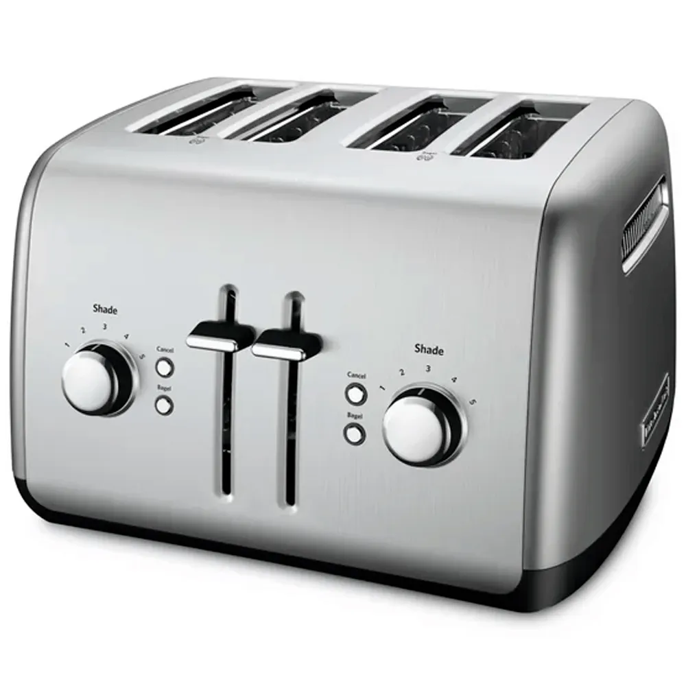Tostadora acero inox plateado 4 rebanadas