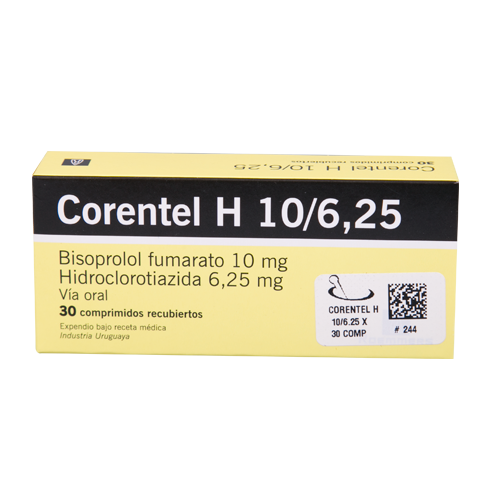 CORENTEL H COMPRIMIDOS 10 MG / 6.25 MG