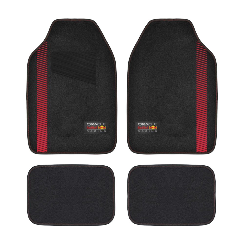 Set de alfombras negro-rojo 4pzas