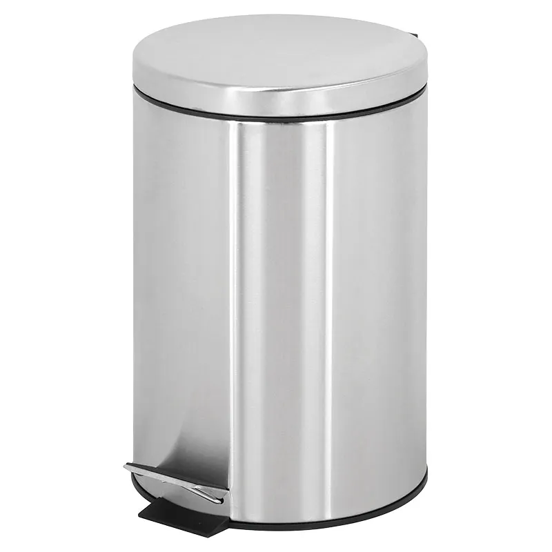 Basurero de acero inoxidable de pedal 12 l redondo Basic Living