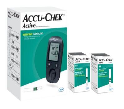 Glúcometro Accu-Chek Active + 100 tiras reactivas