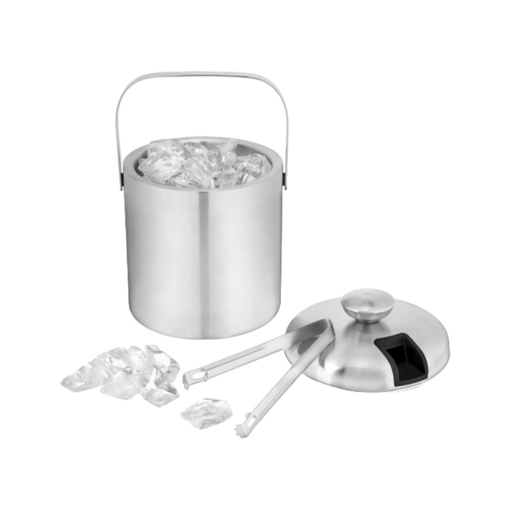 Hielera para bar de acero inox con tapa 19.4x15.2 cm