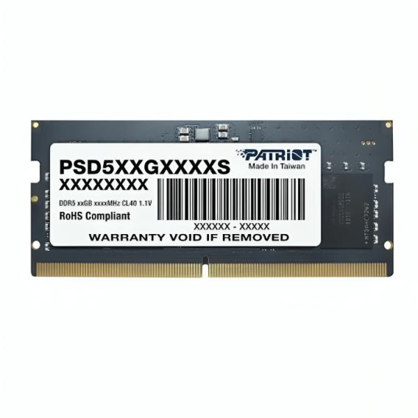 MEMORIA RAM PC 8GB PATRIOT SIGNATURE LINE SODIMM DDR5 4800MHz CL40 1.1V PMIC On Die ECC Sensor térmico PSD58G480041S NEGRO