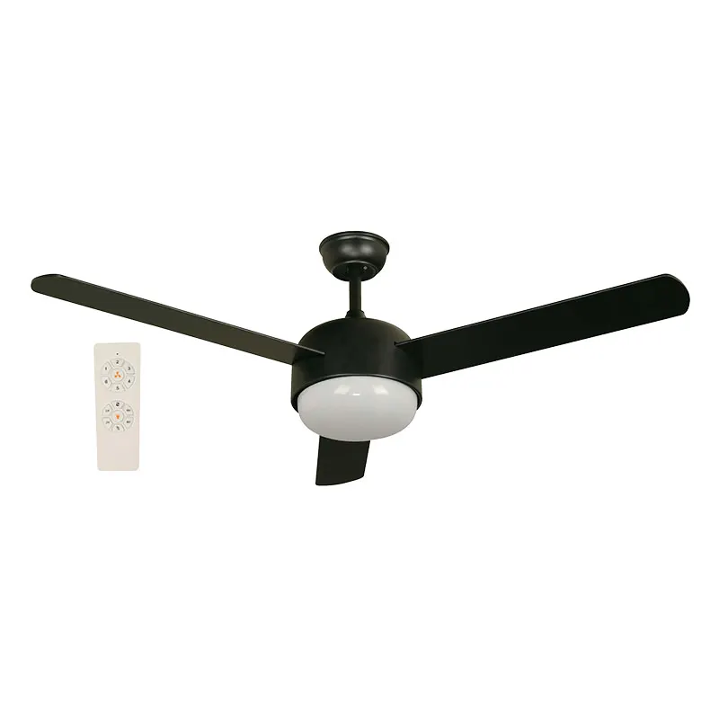 Ventilador techo 52" 3 aspas 2 luces negro designers lighting