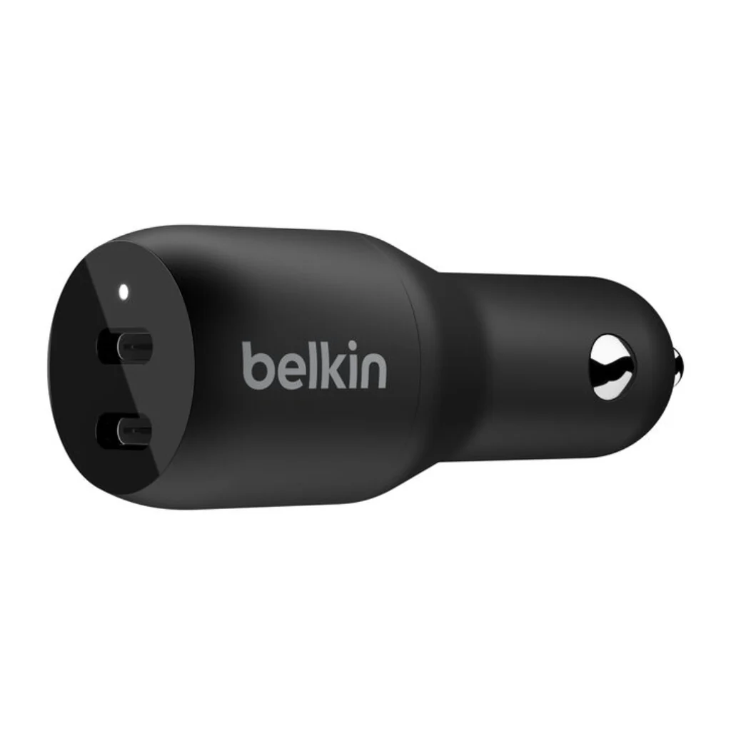 Belkin Cargador para Carro Dual USB-C 36W BoostCharge, CCB002BTBK