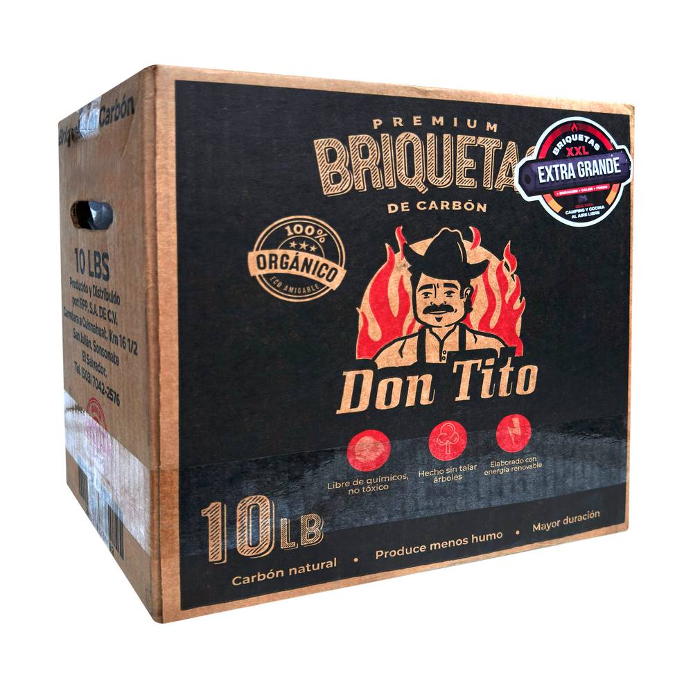 Briquetas extra grandes de carbon para barbacoa 4.53 kg (10 lb)
