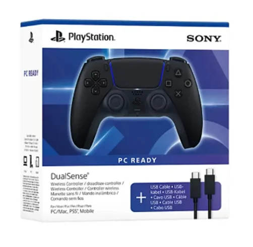 Sony Playstation PS5 Dual Sense Wireless Midnight Black + Cable USB
