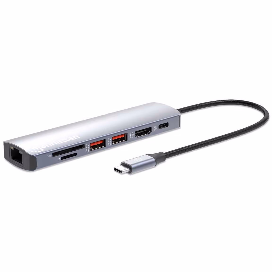 Docking Manhattan USB-C con lector de tarjetas, 7 en 1