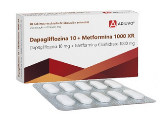 Dapagliflozina+Metformina Adiuvo 10 mg/1000 mg XR 30 tabletas