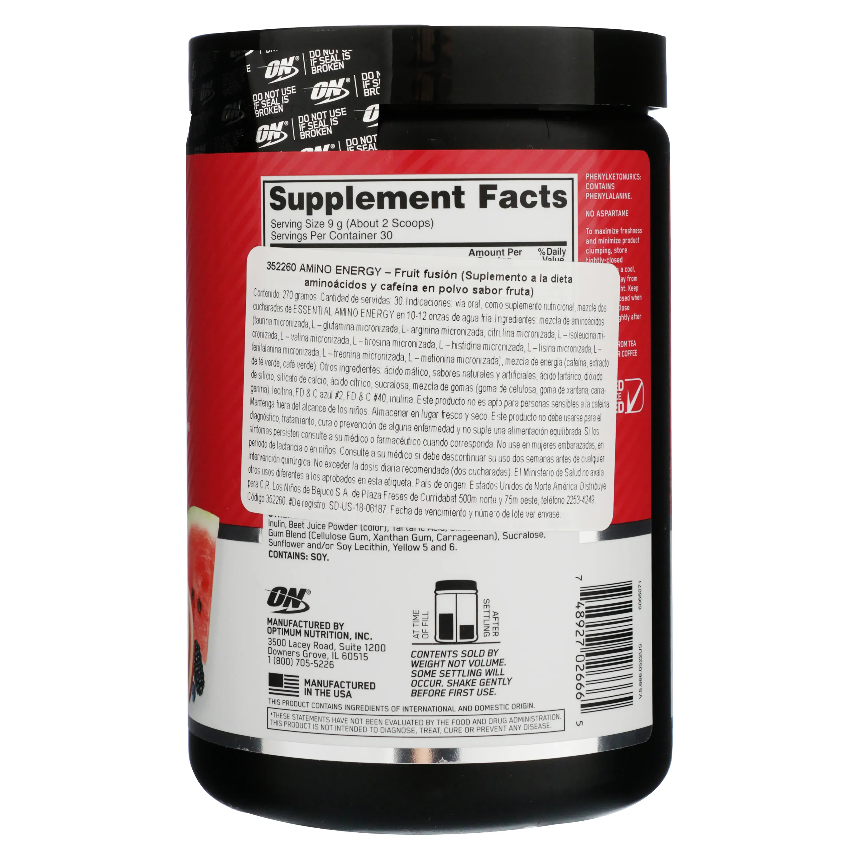 Suplemento On amino energy fruit fusion - 270 g