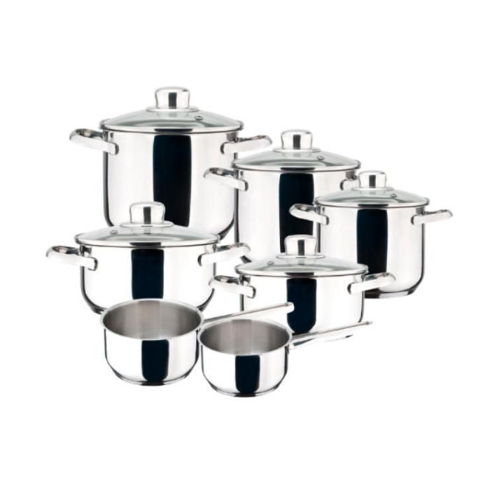 Juego Ollas Acero Inoxidable 12 Piezas Modelo Dux Magefesa