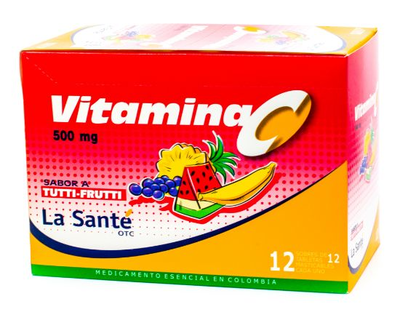 Vitamina C La Sante, TUTIFRUTI, 1 sobre con 12 tabletas masticables