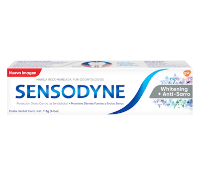 SENSODYNE PASTA WHITENING + ANTISARRO MENTA 113 GR