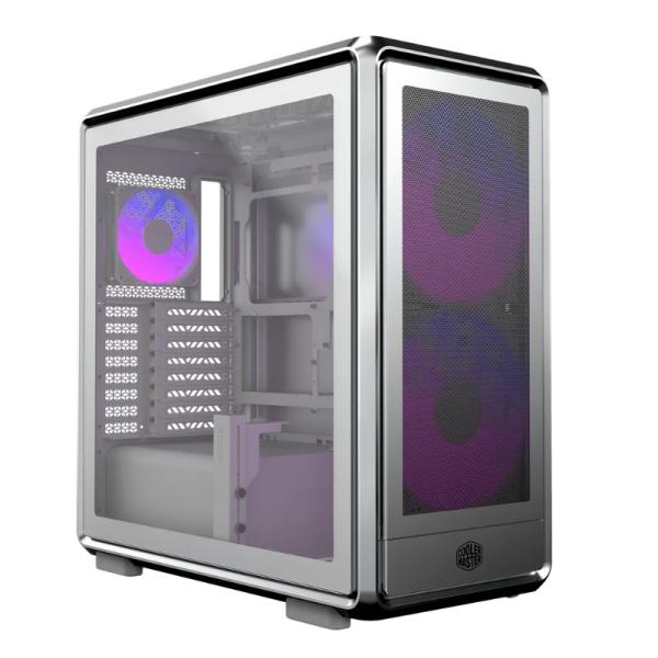 Case Cooler Master RGB Mid Tower Masterframe 600 Mesh Silver Ventiladores 3 con Vidrio Templado – Plateado (2X200MM + 1X120MM)