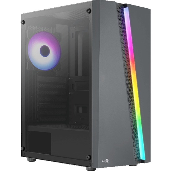 Case Aerocool Gaming RGB Mid Tower Blade-G-BK-V1 Ventiladores 4 de 120MM con Vidrio Lateral – Negro
