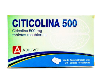 Citicolina Adiuvo, 500 mg, 1 blister con 10 tabletas recubiertas