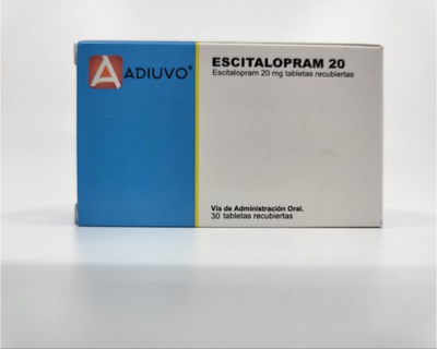 Escitalopram Adiuvo, 20 mg, 30 tabletas recubiertas