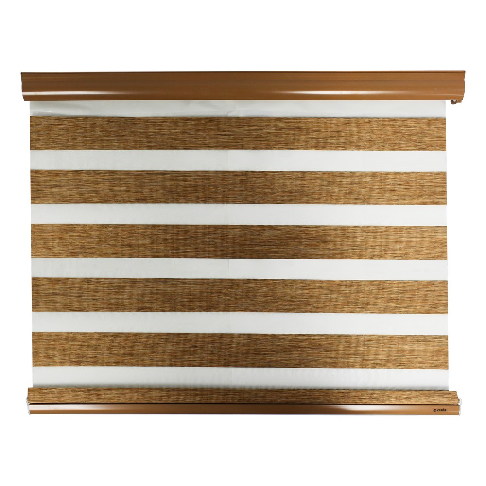 Cortina roller eclipse con transparencia 150x180 cm café