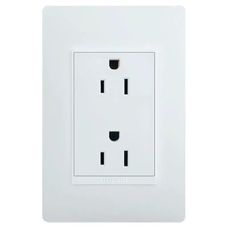 Tomacorriente doble tamper resistant 15 a 127 v blanco bticino lúzica