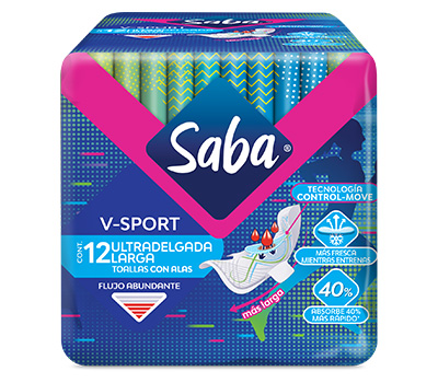 SABA V-SPORT ULTRADELGADAS CON ALAS 12 UNIDADES