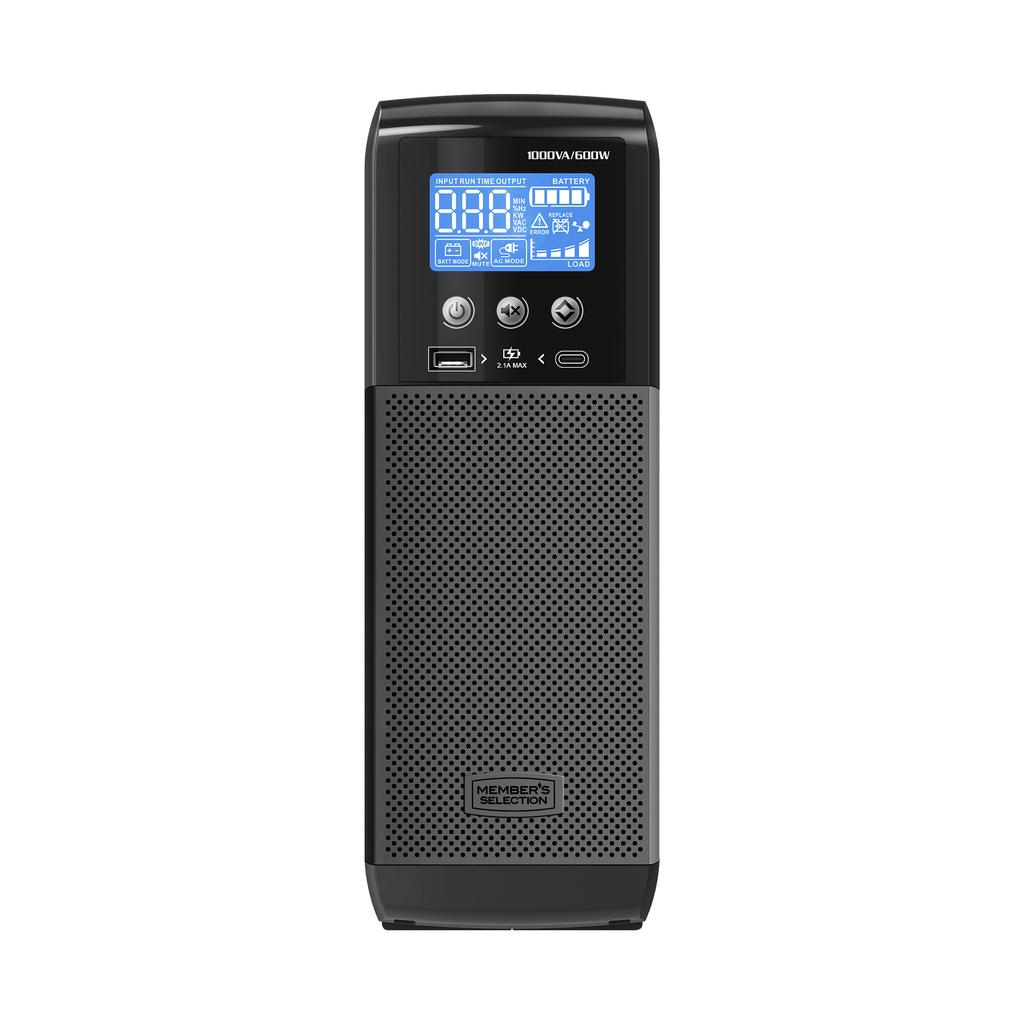 Member's Selection Respaldo de Batería UPS Inteligente con Protección contra Sobretensiones 1 000 VA / 600 W ST-1000MS