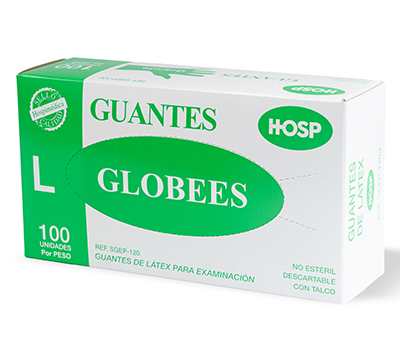 GUANTES LATEX HOSPIMEDICA CON TALCO TALLA L x100