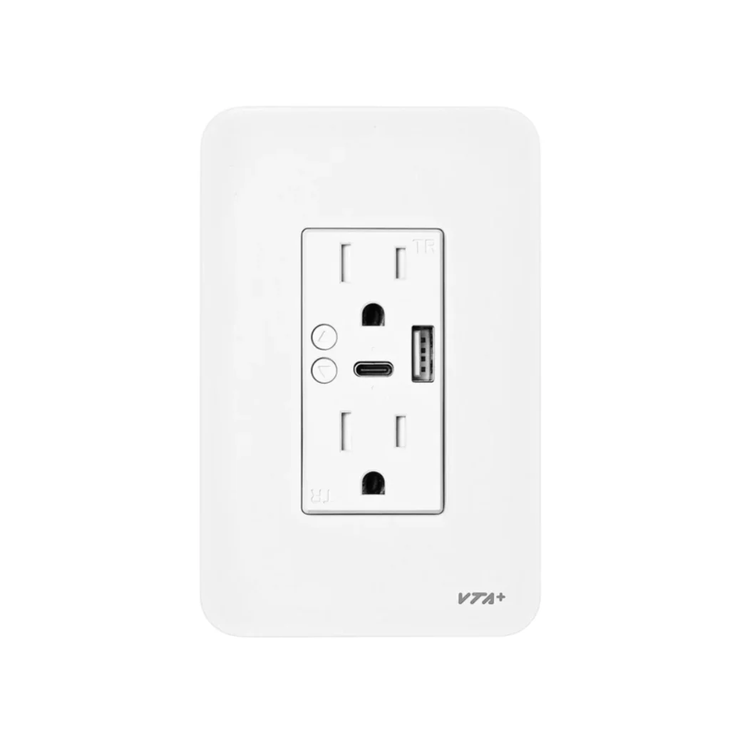 Tomacorriente VTA inteligente USB-A y C VTA-84373