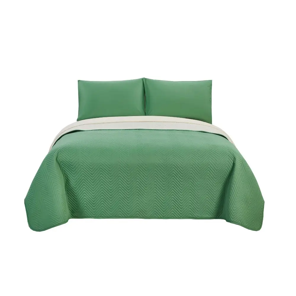 Set de Colcha Quattro Queen Verde QTTBDQFQ09