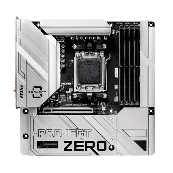 Tarjeta Madre MSI B650M Project Zero MATX DDR5 – Negro / Blanco