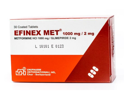 Efinex Met 1000mg/2mg 30 tabletas