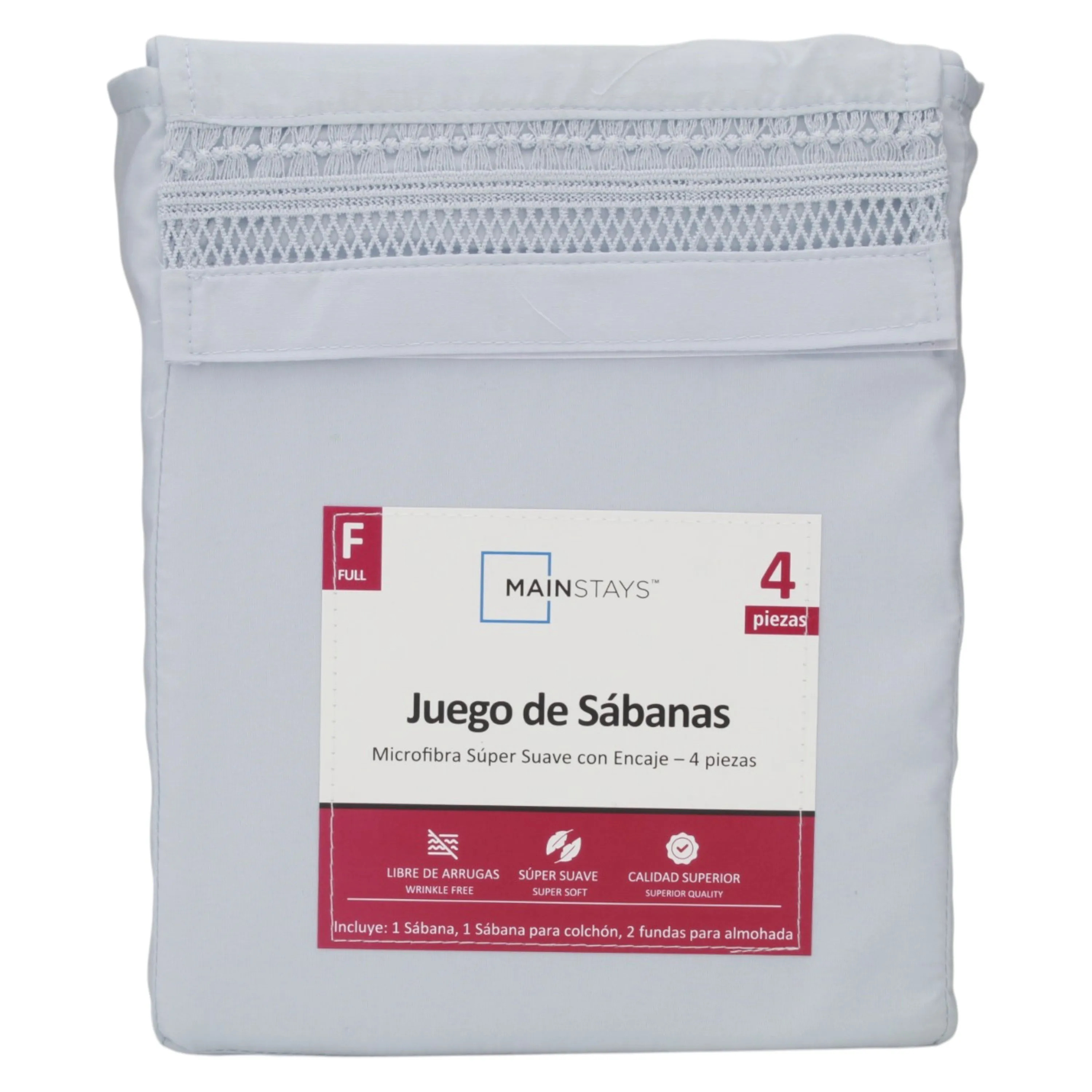 Ms Set De Sabanas Mf Gris Claro f