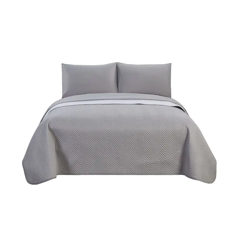 Set de Colcha Quattro Queen Gris QTTBDQFQ010