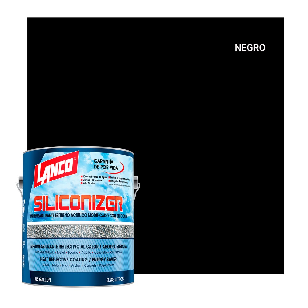 Impermeabilizante para techos negro siliconizer galon (3.785 l)