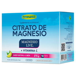 Natures Garden Magnesio Live + Vitamina C sabor Limon 18 sobres