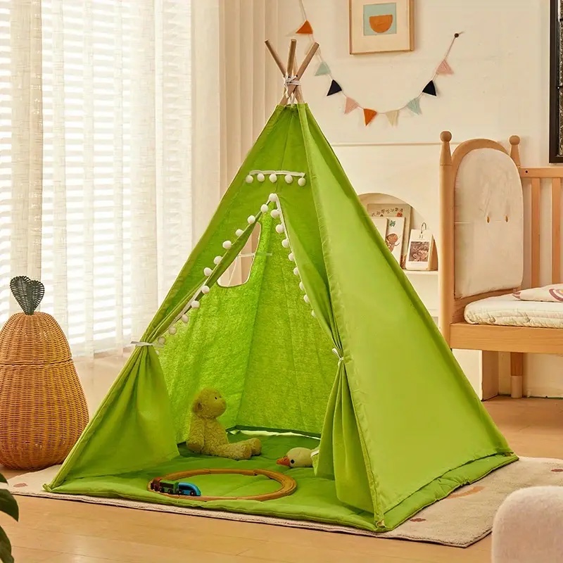 Tipi Tienda de Campaña para Niños 180cm con Alfombra – Verde