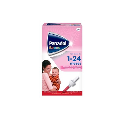 Panadol bebés gotas 100mg/ml vía oral 15 ml