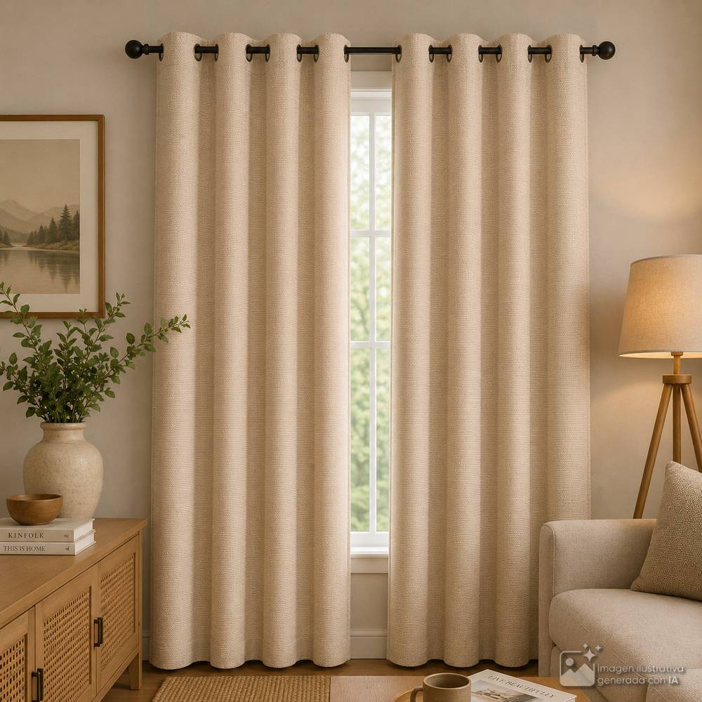 Cortina para ventana 96x213.3 cm rosado rutherford 2 piezas
