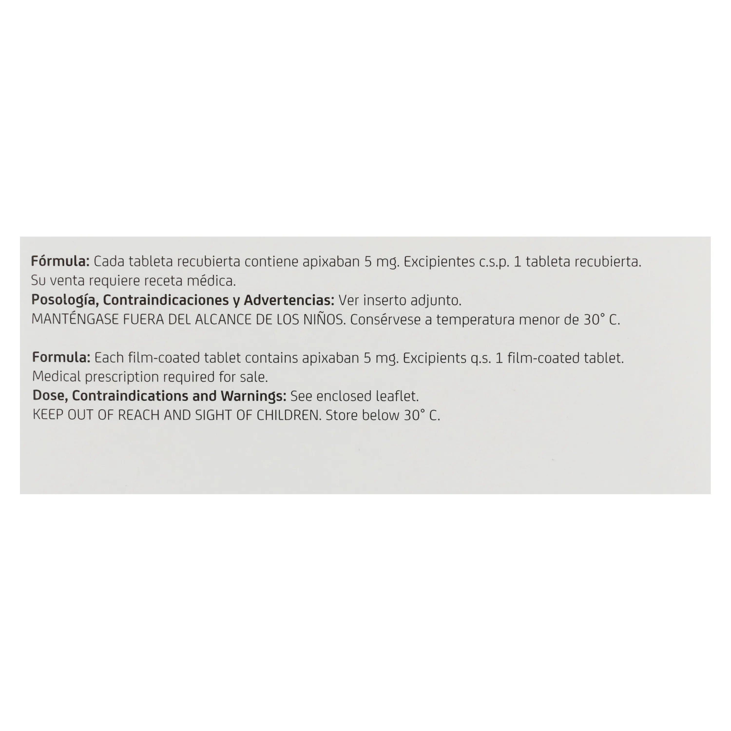 Eliquis 5 Mg (precio por unidad)