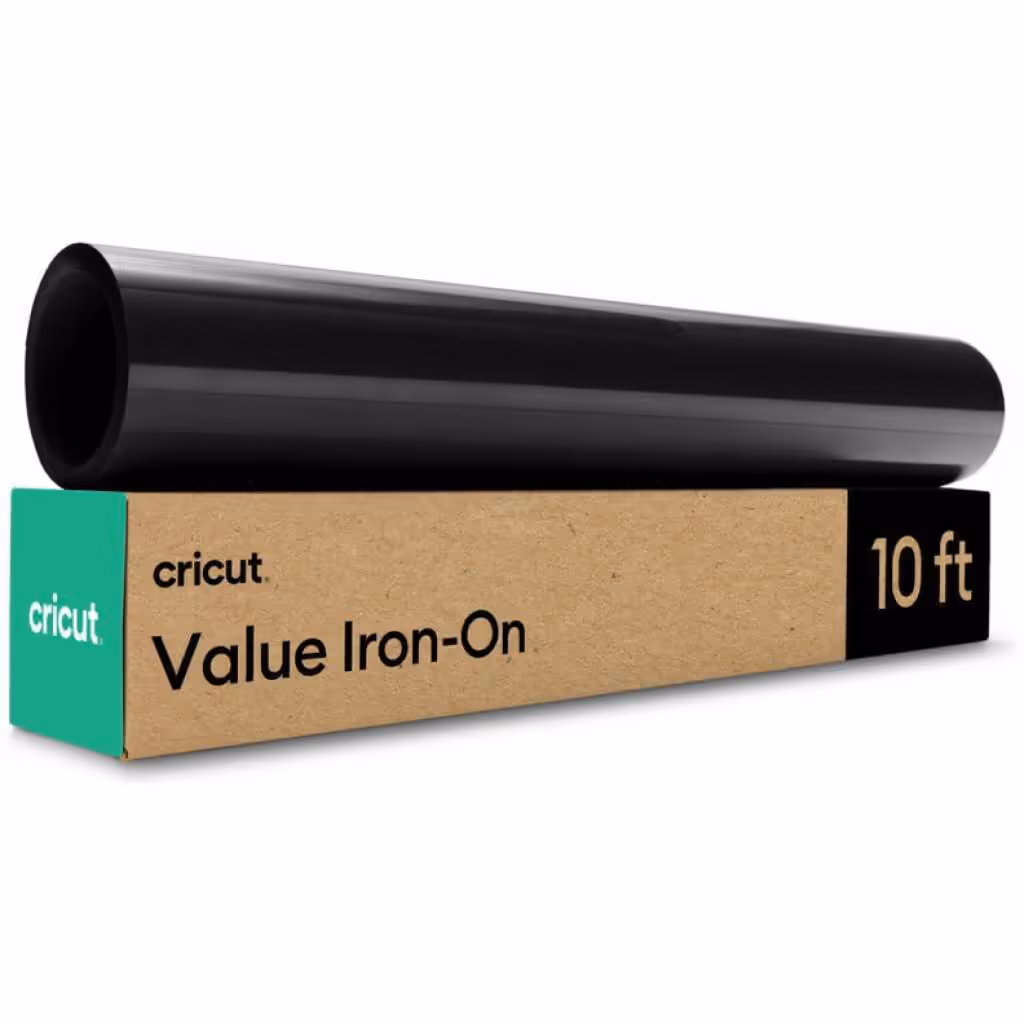Vinil textil Cricut Value Iron-On negro 12” x 10 ft