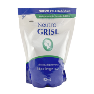 Jabon Liquido para manos Neutro GRISI Refill 800 ml